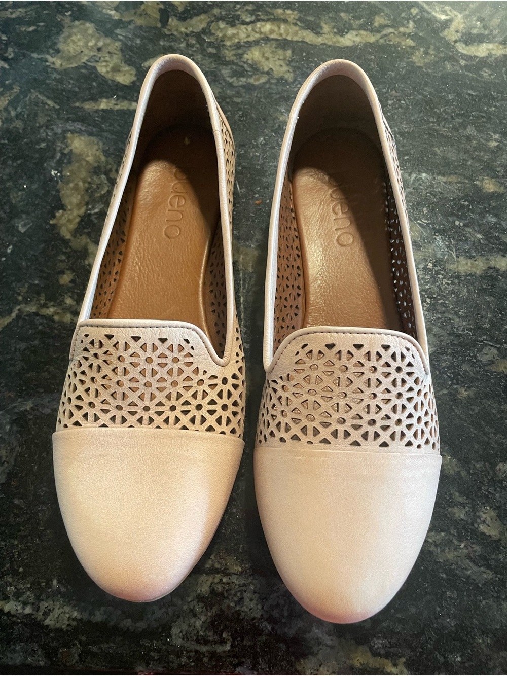 Bueno Perforated Slip-On Flats in Blush